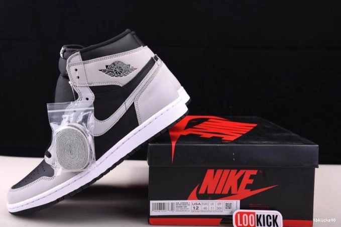 Reps TBkick Air Jordan 555088-035 Smoke Grey 1 Retro Light High White Black 0815